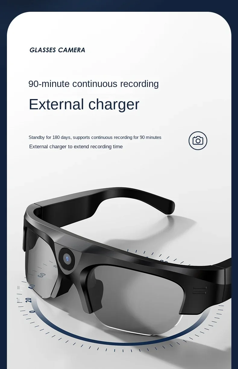 Mini 2K HD Camera Smart Glasses TWS Wireless Live Bluetooth Waterproof Drive Video Recorder Sports Outdoor Ride Call Sunglasses