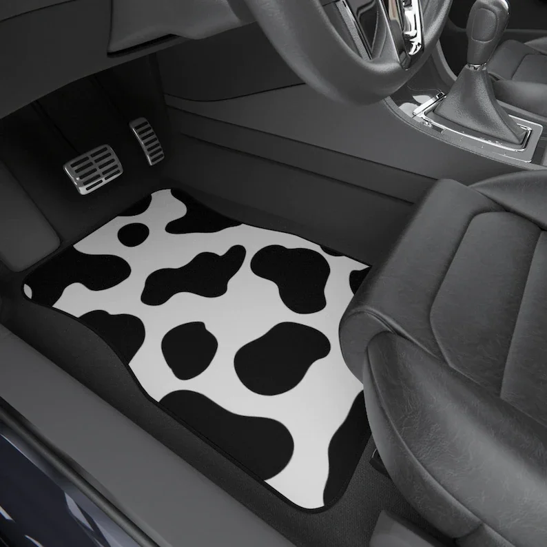 

Cow Print Floor Mats, 4 Piece Set, Car Mats, Custom Mat, Car Accessories, Car Gift, Home Gifts, Gifts, Car Mat Set, Auto Gift