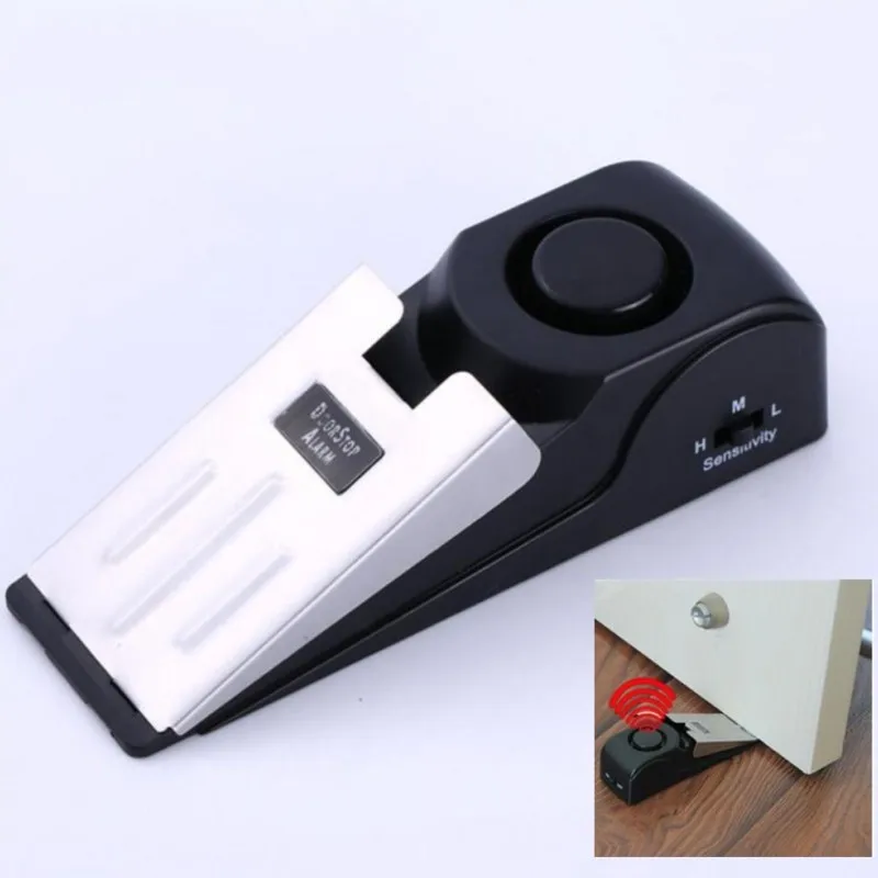 120db door stop alarm Security System Home Wedge Shaped Stopper Alert Security System Door Stop Alarm Block Blocking