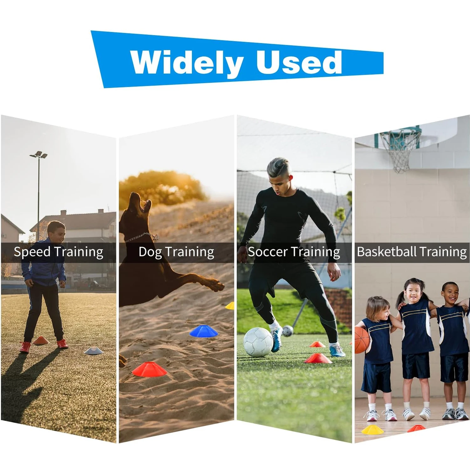 10PCS Agility Soccer Cones with Carry Bag and Holder for Sports Training Football Basketball Coaching Practice Equipment soccer training cones