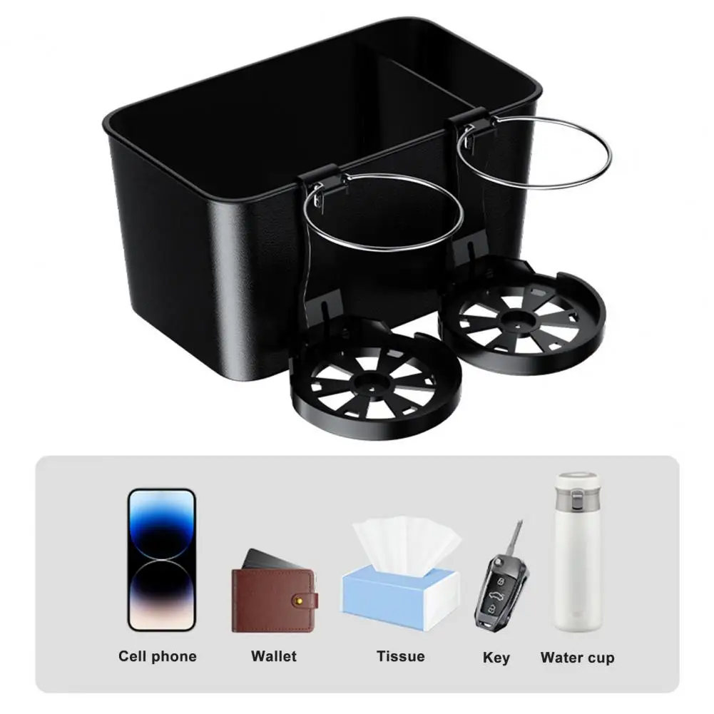 

Ящик для хранения автомобильных ключей, органайзер для салфеток, универсальный автомобильный ящик для хранения с двумя держателями для чашек, организует посуду, полотенца