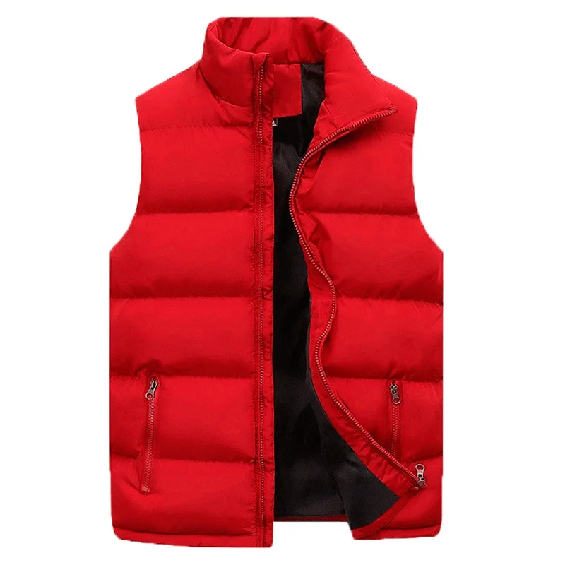 Men's Parkas Coat Autumn Winter Casual Solid Sleeveless Vests Jacket Coats Men Comfort Warm Lightweight Padded Jackets Vest 6XL