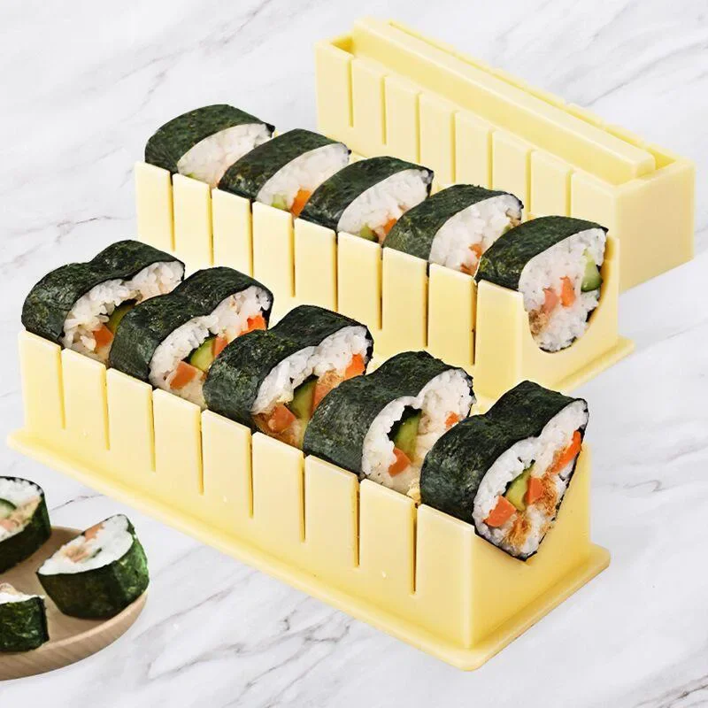 3-piece Sushi Mold Set Tool Seaweed and Seaweed Rice Cake Mold Rice Vegetable Roll Rolls Sushi Making Mould Bento Accessories sushi mold,sushi maker,sushi rolling tool,sushi tools