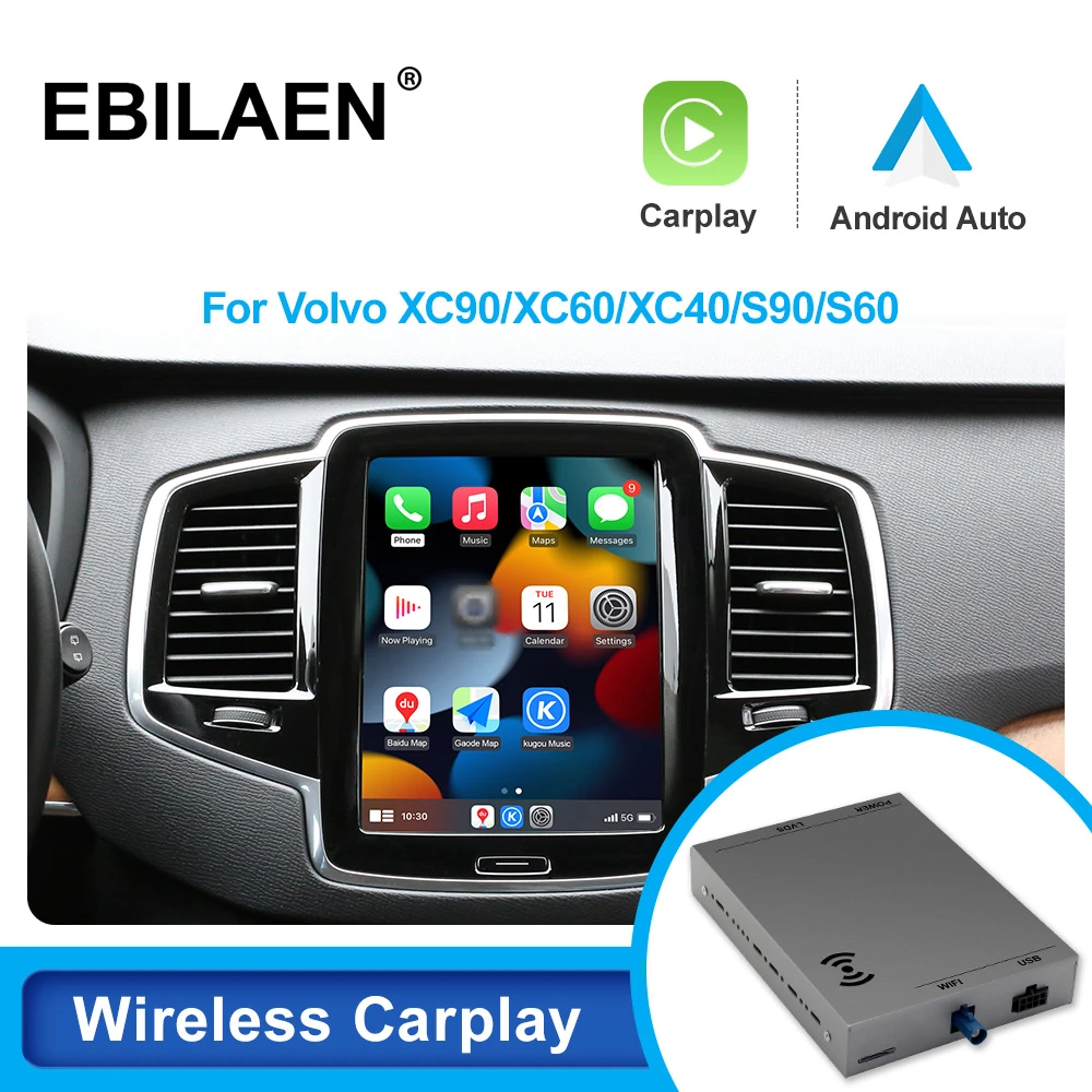 Ebilaen Wireless Carplay For Volvo Xc90 Xc60 Xc40 S90 S60 Android Auto Module Box Mirror Link