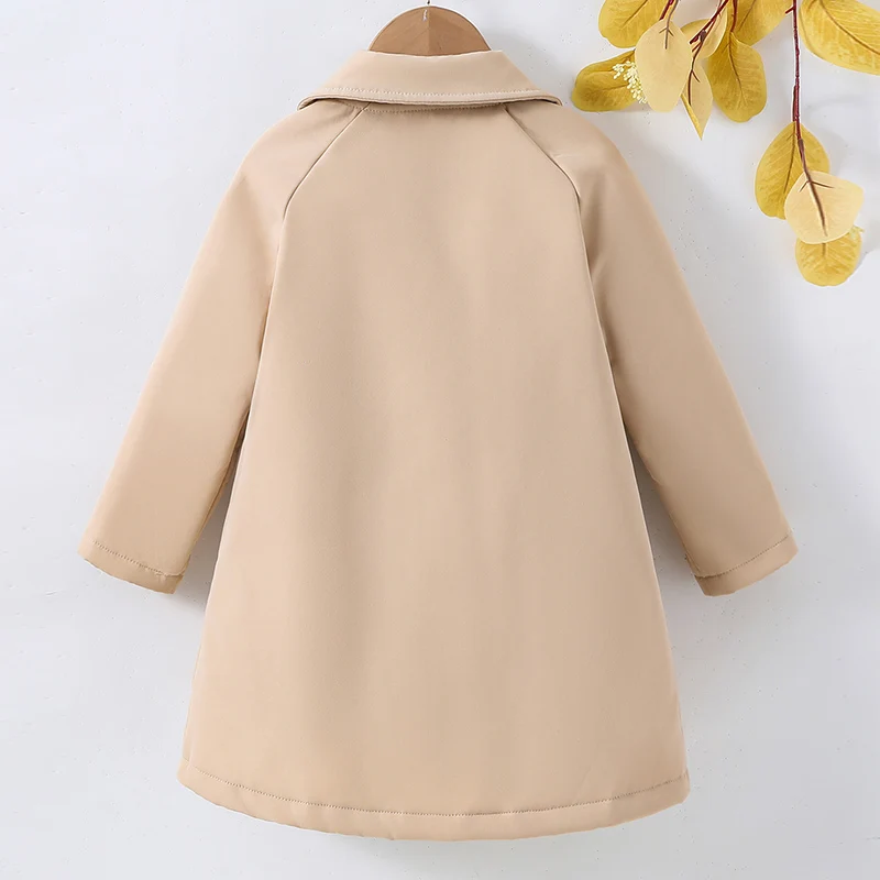 Girls Casual Fashion Double Breasted Fleece Windbreaker Children's Autumn and Winter Coat kids jacket girls trench coats