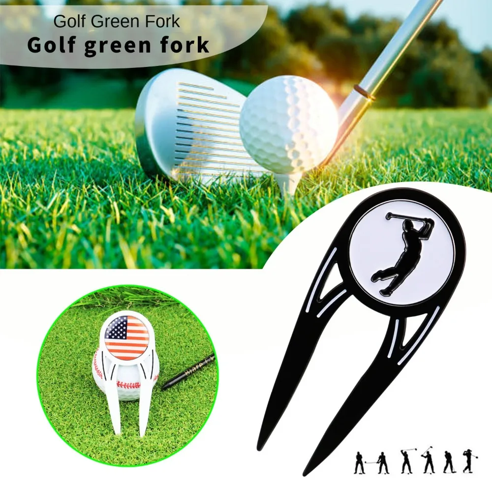 

Zinc Alloy Golf Green Fork Golf Divot Tool Multifunctional Magnetic Divot Fork Portable 4 in 1 Golf Ball Fork Mark Location