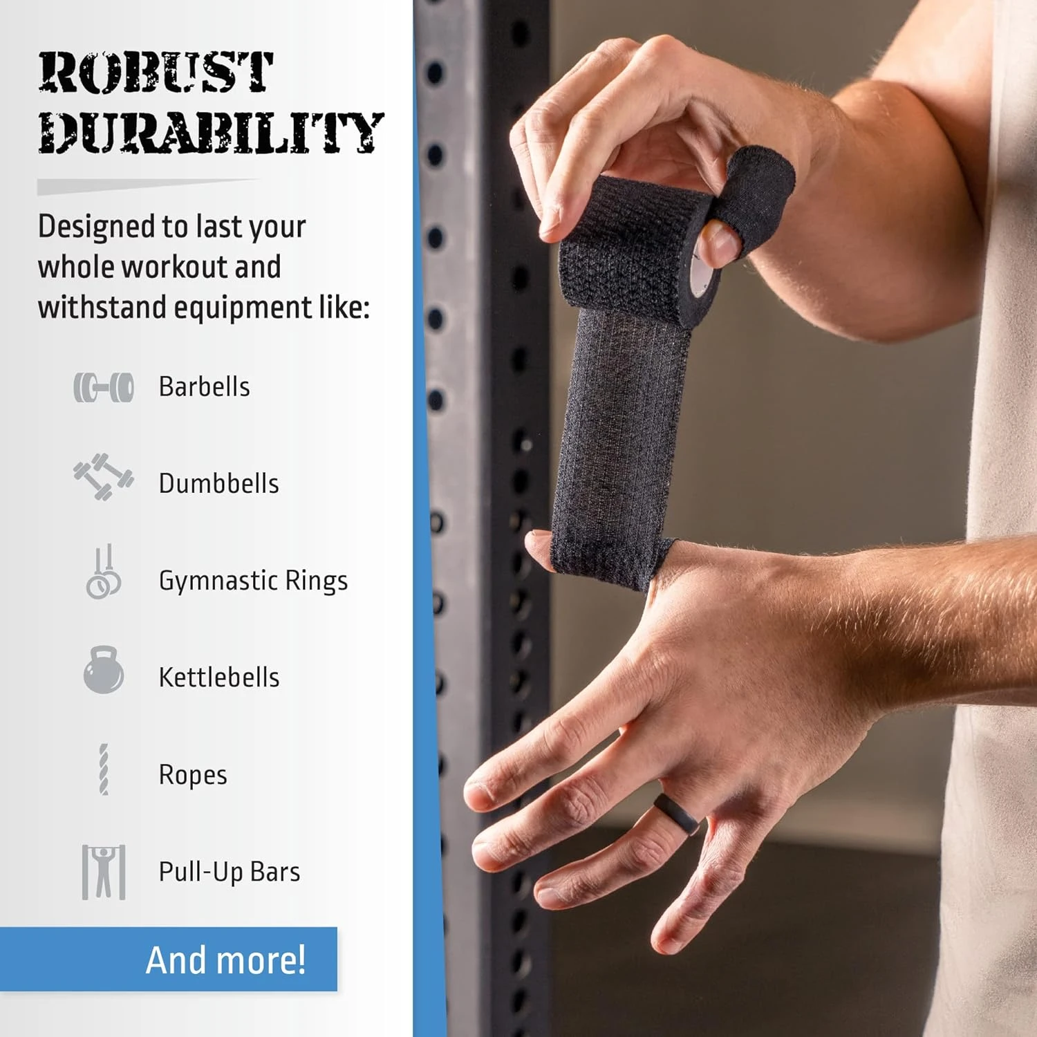 High-quality, durable weightlifting tape for peak performance and protection. Perfect for professional athletes and gym enthusia