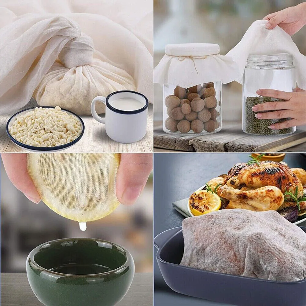 Grade 20 Cheesecloth For Straining Reusable Ultra Fine Mesh Unbleached Pure Cotton Cheese Cloth Kitchen Cooking Tool Cheesecloth