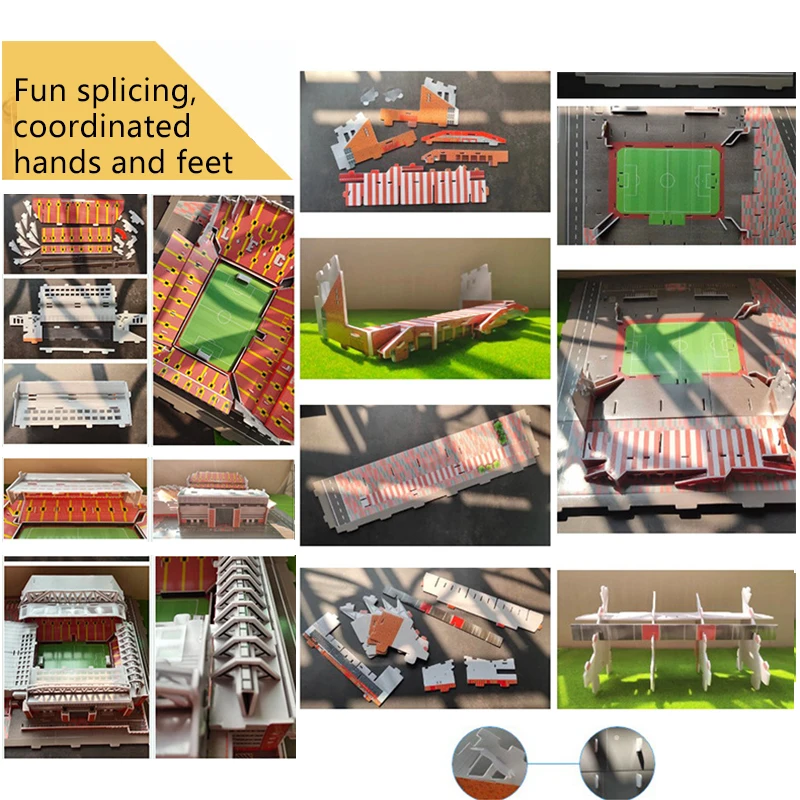 Desktop Ornaments Football Field Model Fans Souvenir DIY Paper Puzzle Table Games 3D Building Stadium Assembly Simulation TMZ