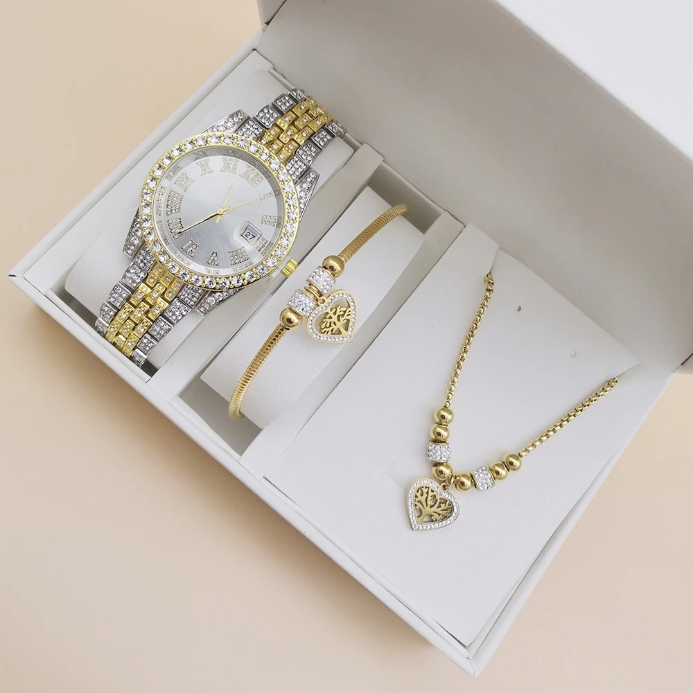 Ladies Watch Gold Necklace With Silver Watch 925 Silver Himani
