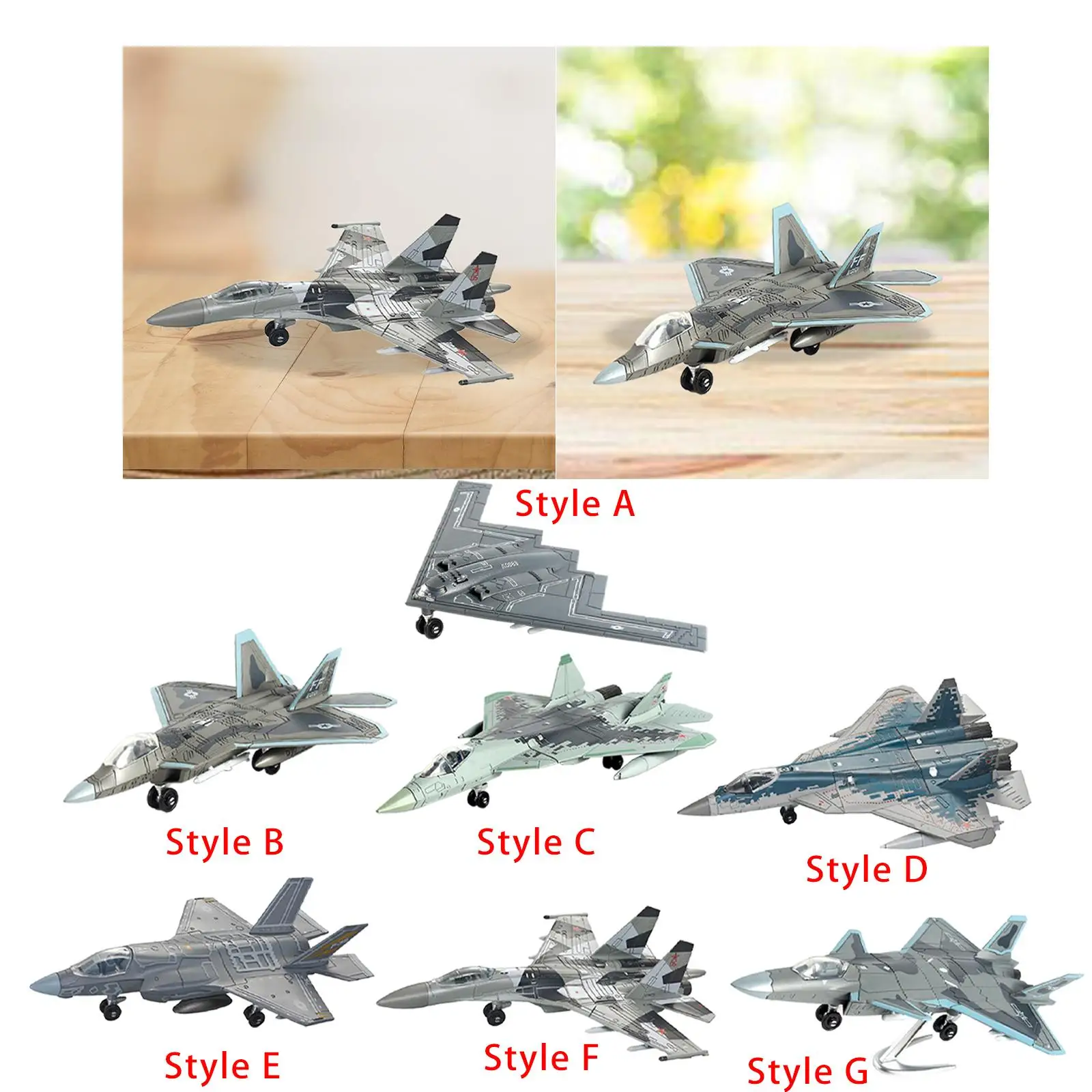 Diecast Plane Toy Souvenir Desktop Decor Fighter Plane Model Diecast Fighter Aircraft Toy for Cafe Table Bar Office Bedroom 4
