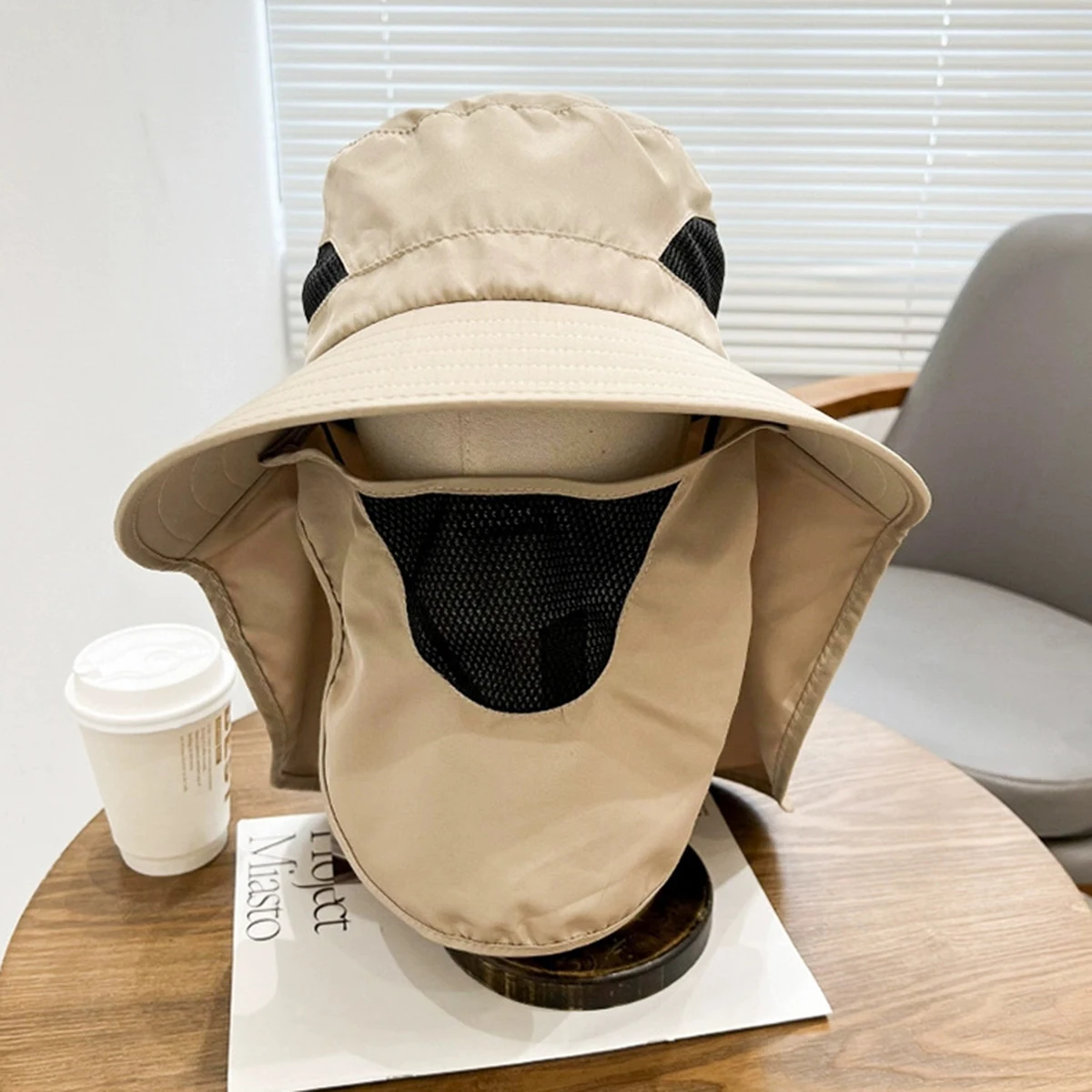 Fisherman Hat Men's Spring and Summer Outdoor Face Mask Sun Protection Visor Fishing Mountaineering Anti-Uv Neck Protection Hiking Sports Cycling Travel