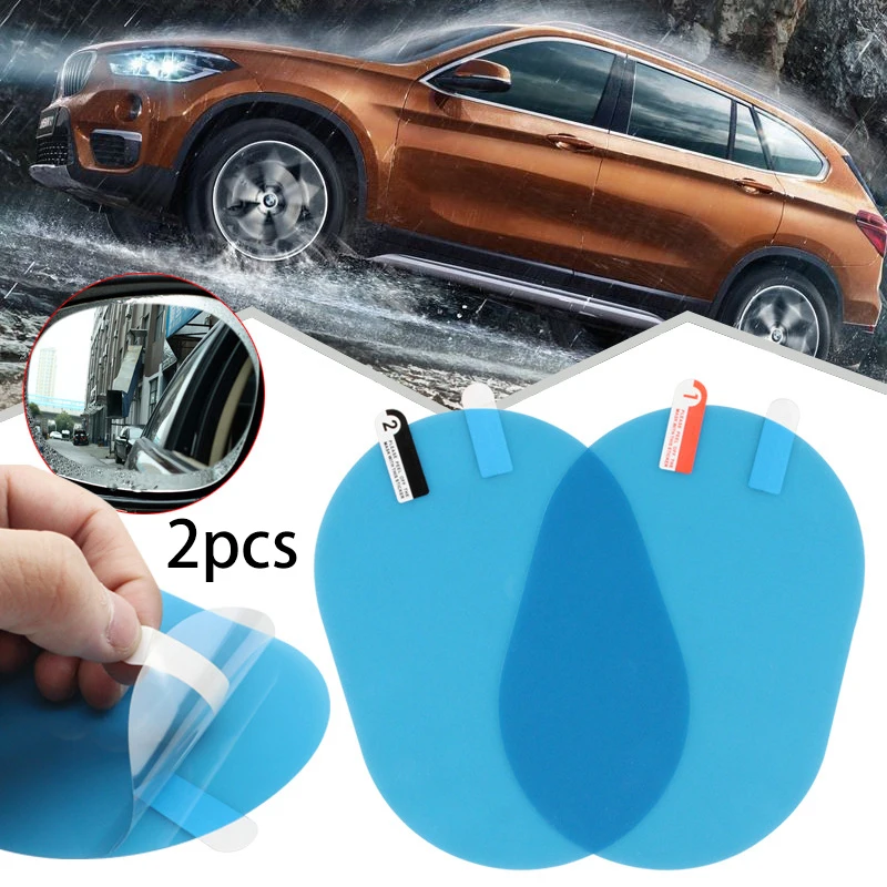 

2PCS Self-adhesive Car Rear View Mirror Protective Rainproof Window Car Mirror Clear Rainproot Soft Film Auto Accessories