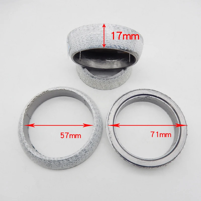 Graphite Exhaust Gasket Ring For 48mm Pipe - Metal Mesh & Graphite, 64mm OD X 48mm ID, High Temp Seal - View #8