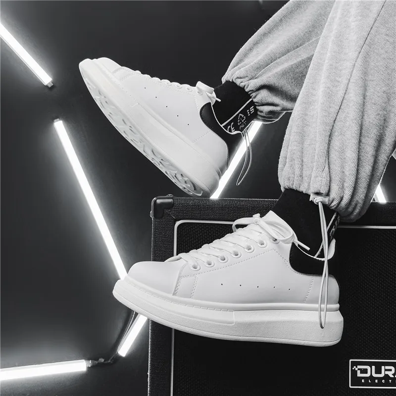 Men's breathable lightweight white shoes spring summer soft-sole comfort walking casual shoes fashion student sports baord shoes - Image 6