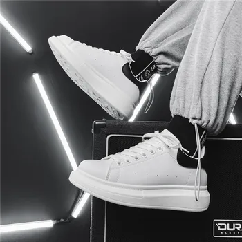 Men's breathable lightweight white shoes spring summer soft-sole comfort walking casual shoes fashion student sports baord shoes - Image 6