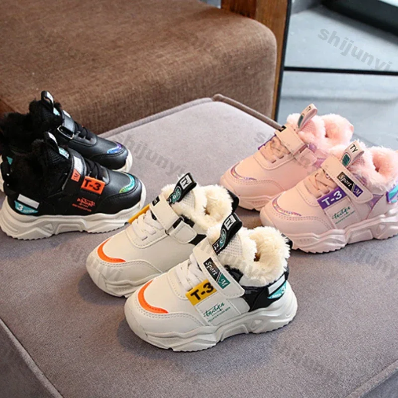 Children Winter Cotton Shoes Girls Plush Thickened Anti-skid Shoe Boys Warm Sneakers Baby Soft Comfortable Winter Toddler Shoes baby shoes children sports shoes
