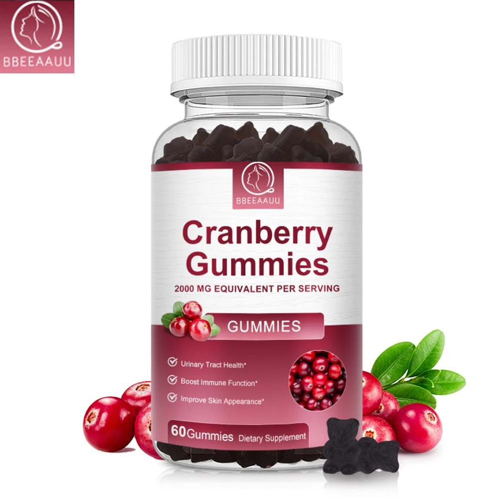 BBEEAAUU Vitamin C Cranberry Gummies Urinary Health Gummies 200mg Supports Bladder, Kidney, and Urinary Health