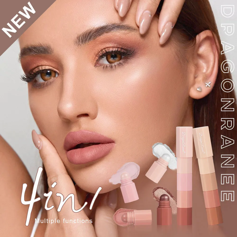 Eyeshadow Stick Dragon Ranee 4 color/set Lazy Eyeshadow Pencil Waterproof Non-Smudge Highlighter Silkworm Pencil Pearlescent