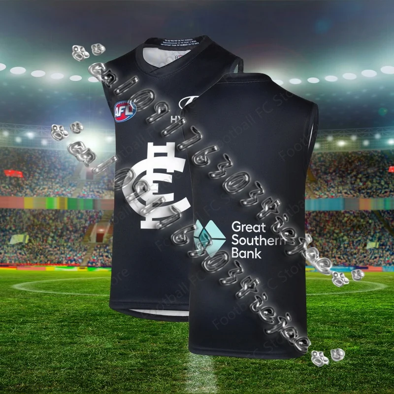 New Arriavl Summer A.F.L Australian Carlton Mens Home Baskerball Jersey Oversized loose Vest For Adult/Kids Kit