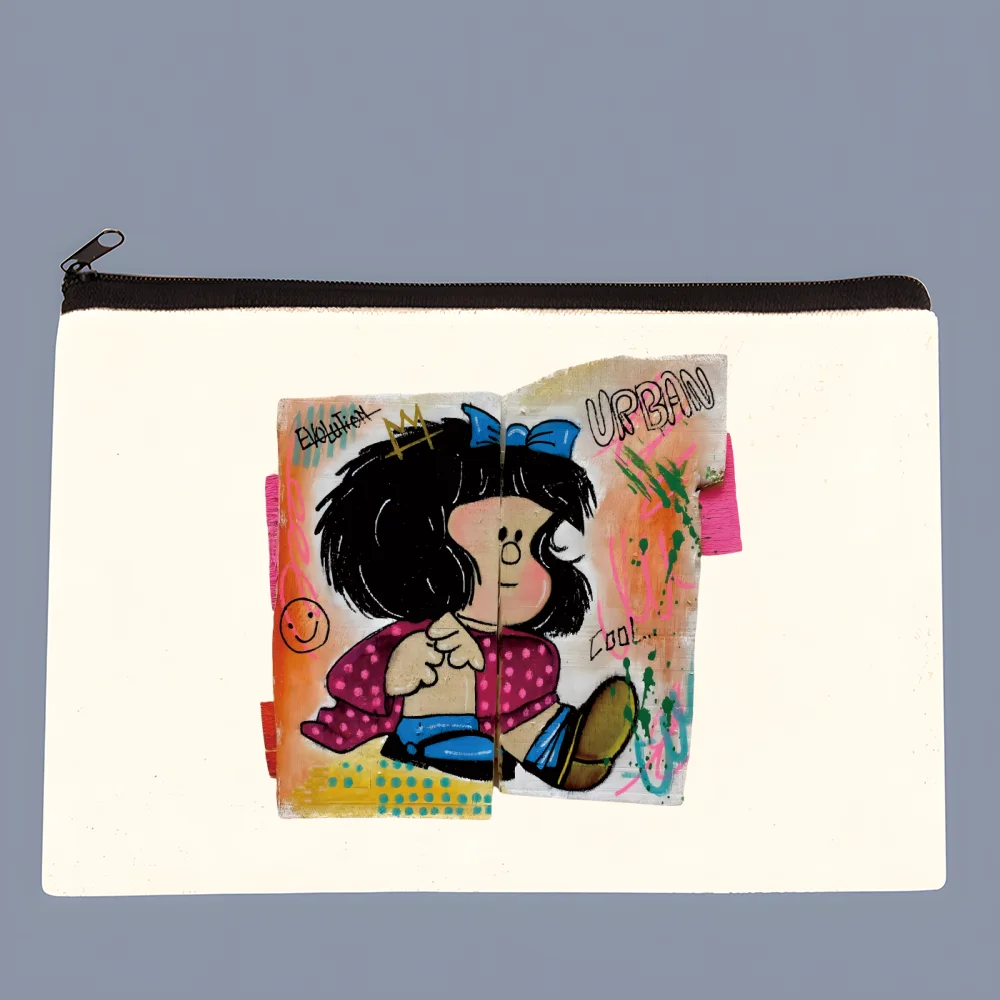 Mafalda Comic Ulzzang Cartoon Kawaii Canvas coin purse custompattern storage pouch canvas bag new coin bag key purse