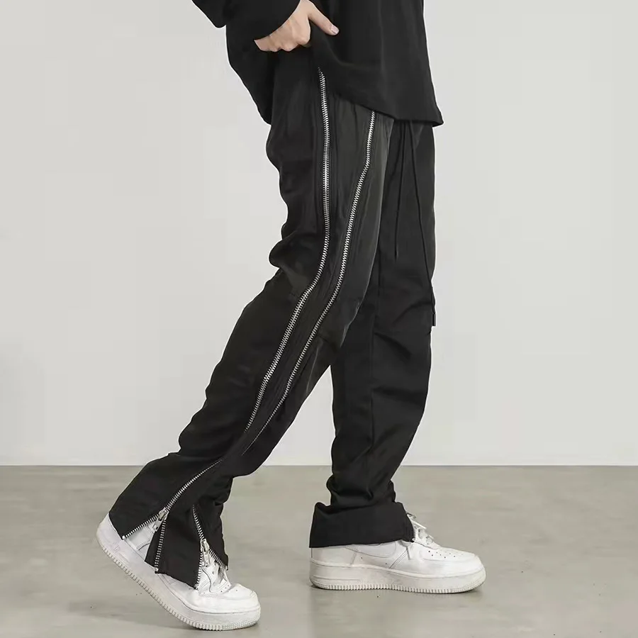 Ma Croix Mens Jogger Track Pants with Zipper Pockets Two Tone Stripe Casual  Stretch Skinny Fit - Walmart.com