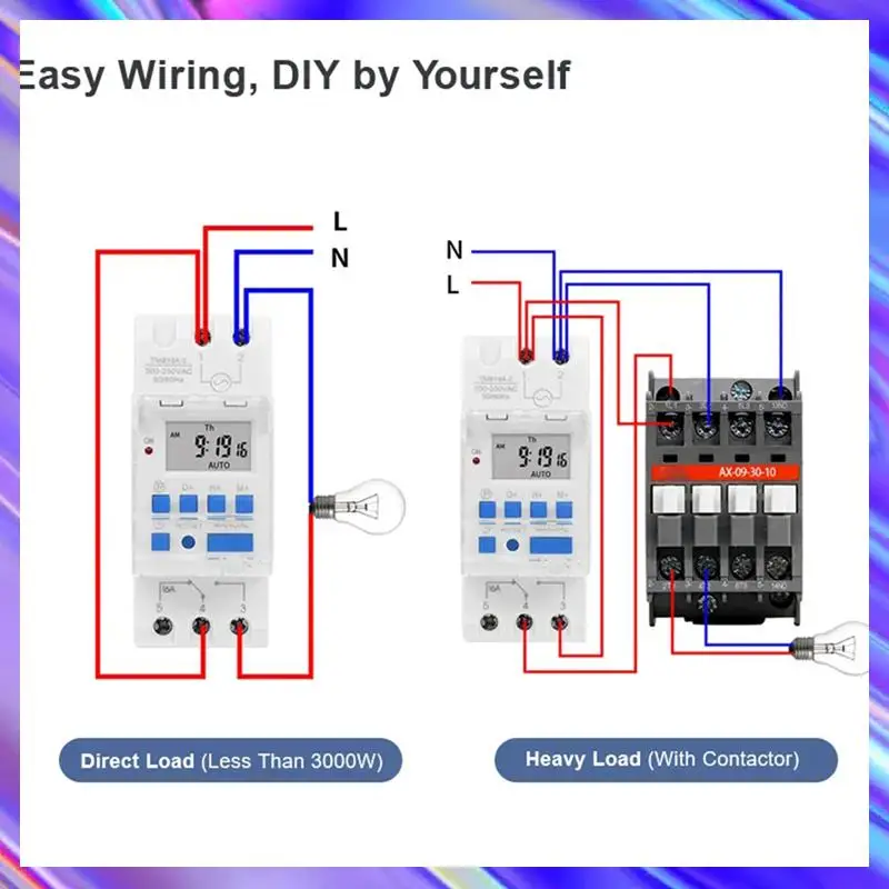 A98Z Programmable Digital Time Switch Relay Timer Control AC 220V 16A Din Rail Mount TM919A Timer Switch
