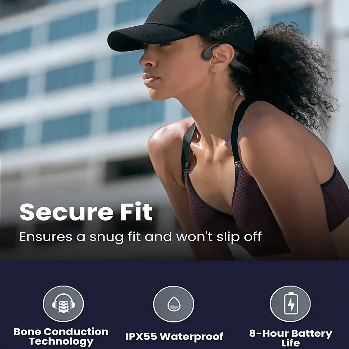 2026 NEW Open Ear Bone Conduction Headphones for Running Gym 20Hrs Battery Safe Comfortable Stay Aware IPX8 Sweatproof Headset