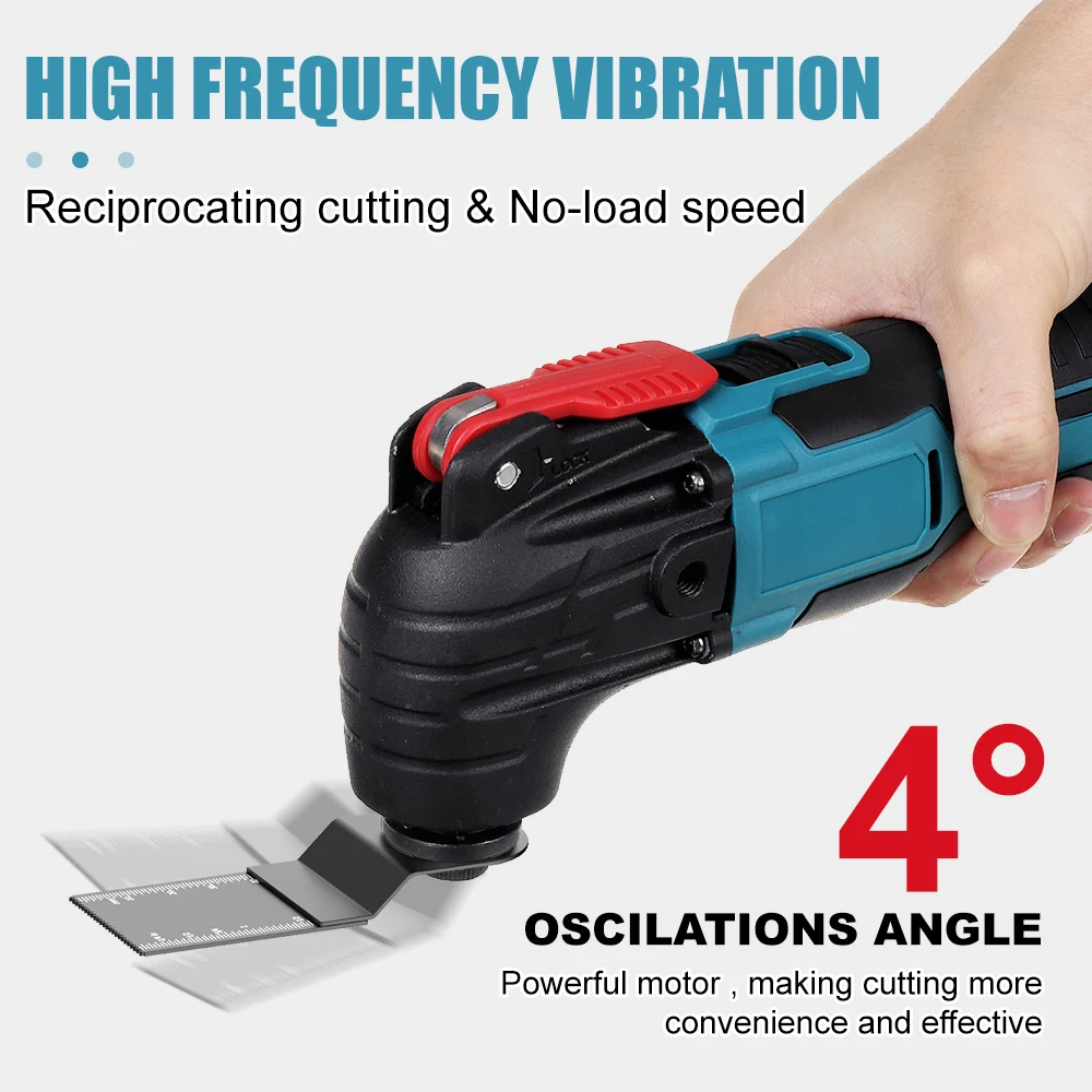 Drillpro Cordless Oscillating Tool Renovator Electric Trimmer Multi-Tools Shovel Cutting Machine for Makita 18V Battery 3