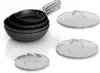 Non Stick Pans Set 7-Piece, 8, 10, 12 Inch Frying Pans and 12 Inch Induction Wok with Tempered Glass Lids, PRO Heat Distrib 1