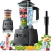 Blender,Smoothies Blenders, PRASKY Max.2400Watts/1000Watts Blender and Grinder Combo 25000RPM Powerful Kitchen Blender 68oz BPA 1