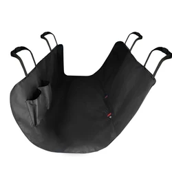 Premium Waterproof Dog Car Seat Cover with Storage Pocket - 600D Oxford Cloth Hammock Protector Mat for Pet Travel (Black)