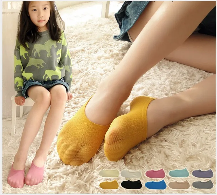 

5 pair kids socks summer child invisible shallow super elstic short boat socks candy color for kids girls cotton soft summer