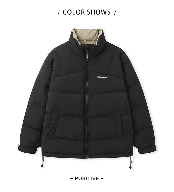 Down Jacket Winter New Three-Proof Top Contrasted Color Versatile Genderless Texture Jacket