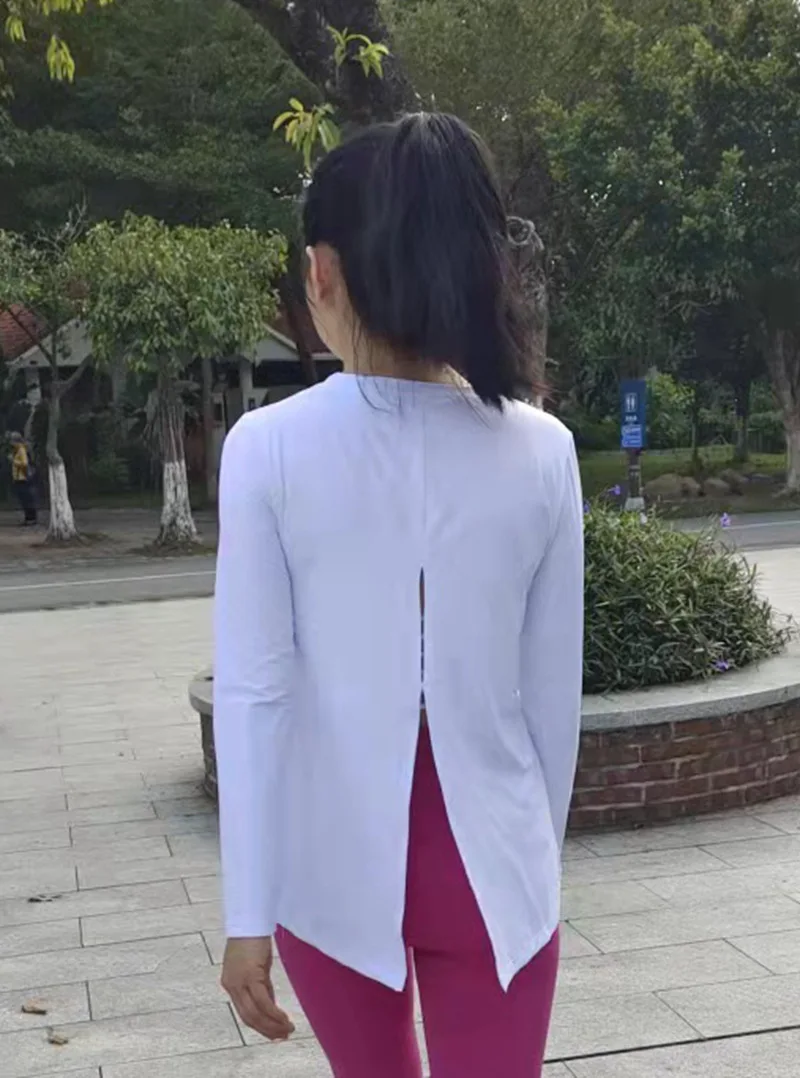 통기성 나일론 어린이 및 성인 요가 셔츠 요가 러닝 스포츠를위한 부모-자식 루즈핏 긴 소매 탑 빠른 건조 활동복