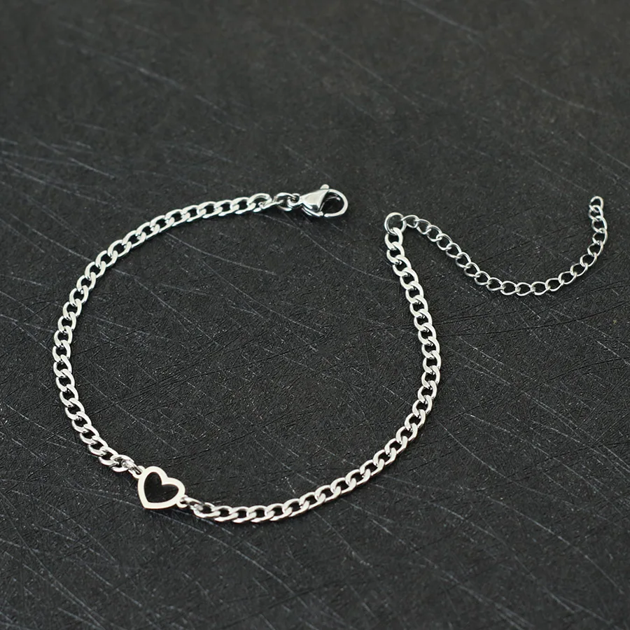 Stainless Steel Mens Chain Link Bracelet Adjustable