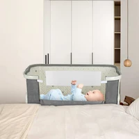 Lit cododo 4-en-1 pour bébé, réglable en 6 positions, avec matelas, 15 °   Inclinable, Roues avec freins, Lit bébé 0-24 mois 5