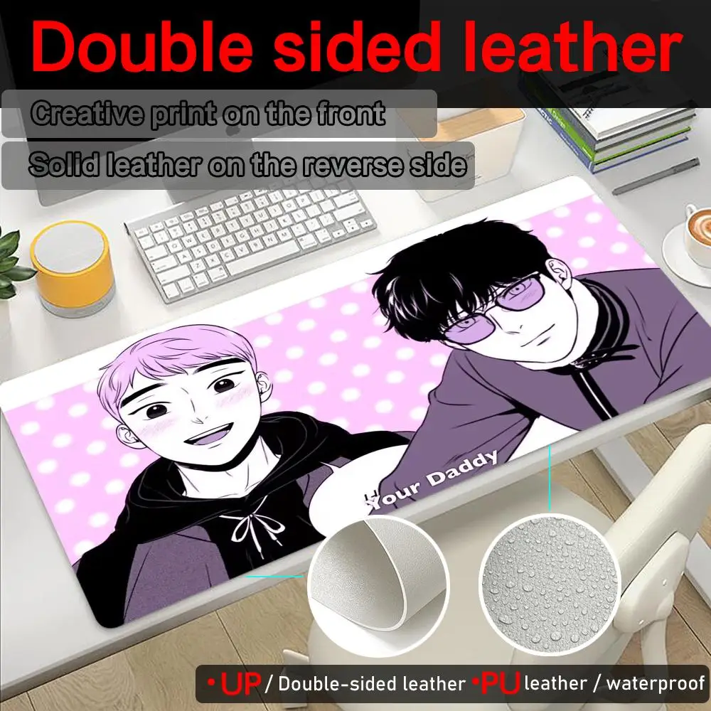

PU Large leather Table mats BJ Alexs boy Gamer Accessories MousePad heat insulation light luxury anti slip & waterproof deskpad