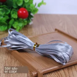 White Silk Satin Ribbon for Gift Wrapping and DIY Crafts - 1/8 (3mm), Ideal for Celebrations and Decorations (Silver)
