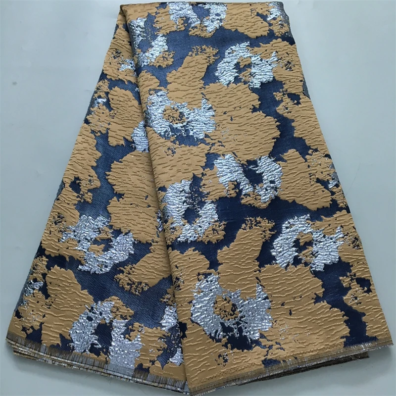 Desert Ember African Brocade Fabric – Gold Rust & Cream Zigzag Jacquard