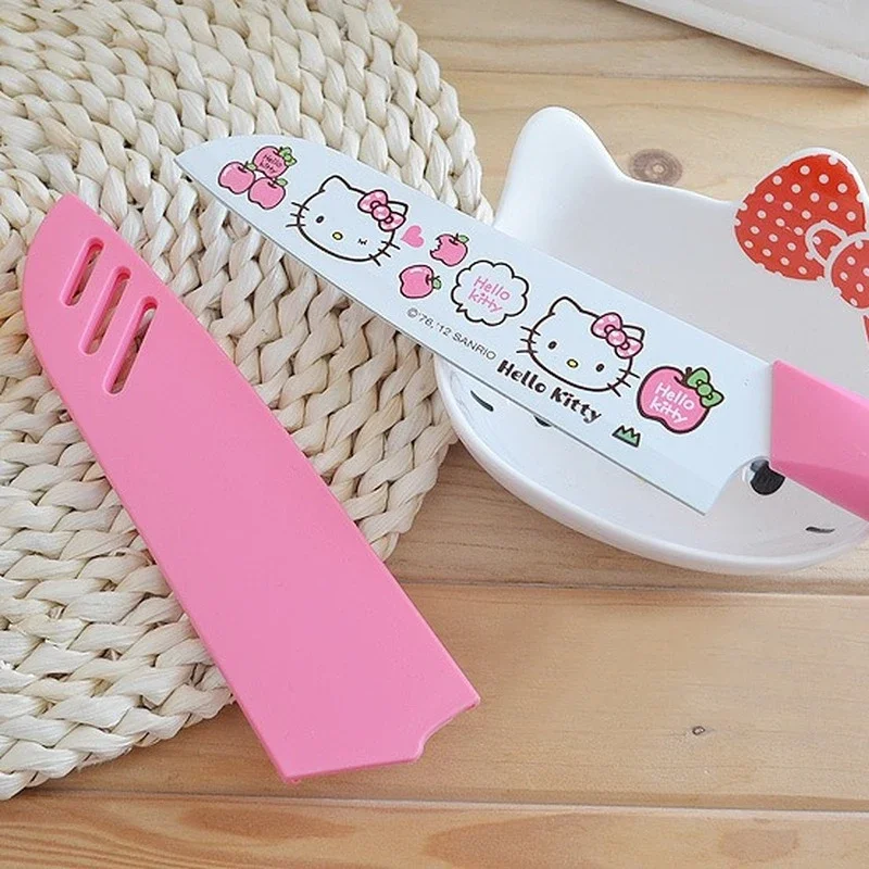 Hello Kitty Fruit Knife Paring Knife Cute Cartoon Kid Girl Women Stainless Steel Kawaii Fruit Slicing Kitchen Accessories