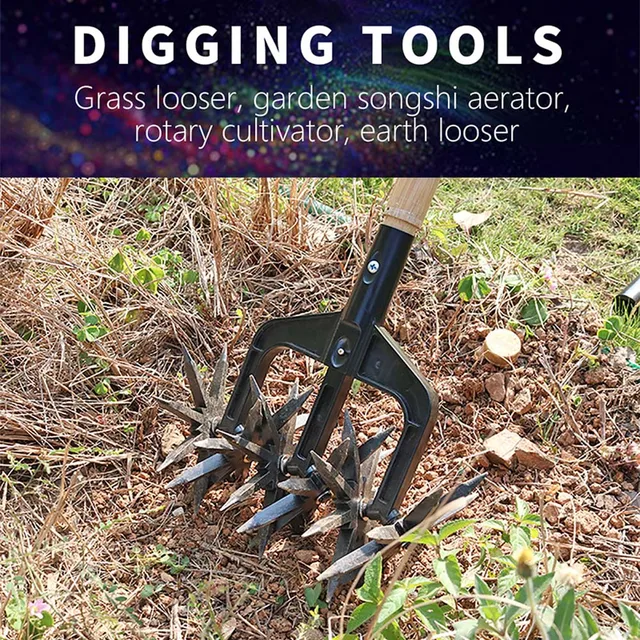 2-In-1 Forgó Kultivátor Szerszámkert Kerti Rotavator Talaj Scarifier Durfing Pázsit Hüvelykes Artifact Kézi Léglövészek - Image 3