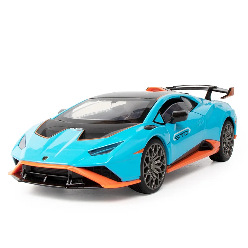 

1:24 Simulation Lamborghinis-STO Sporting Car Model Diecast Toy Vehicle Child Blue Pull Back Car Zinc Alloy Toys Kids Boy Gift