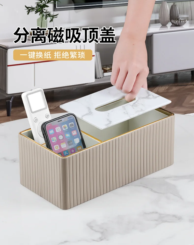 Description Picture 5 of itemLuxury Fashion Tissue Box Napkin Holder Hotel Restaurant Home Decorative Leather Tissue Box Napkin Pu Leather Marble Tissue Box