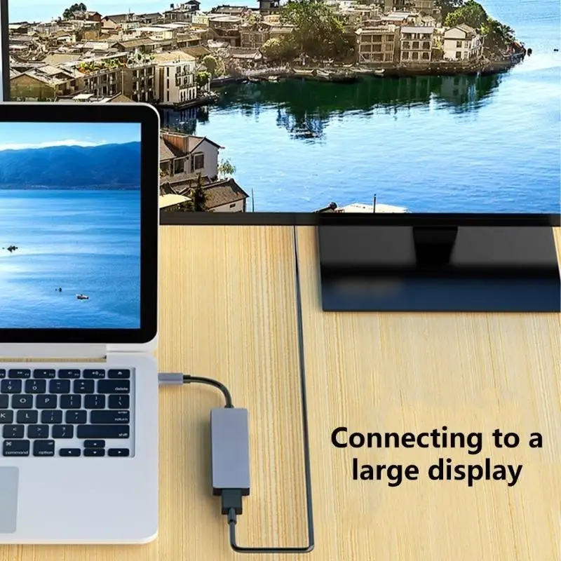 WXTA USB Docking Station Digital Multiport Adapter Dongle USB C HUB Splitter for Laptop C Dongle with USB2.0 Port