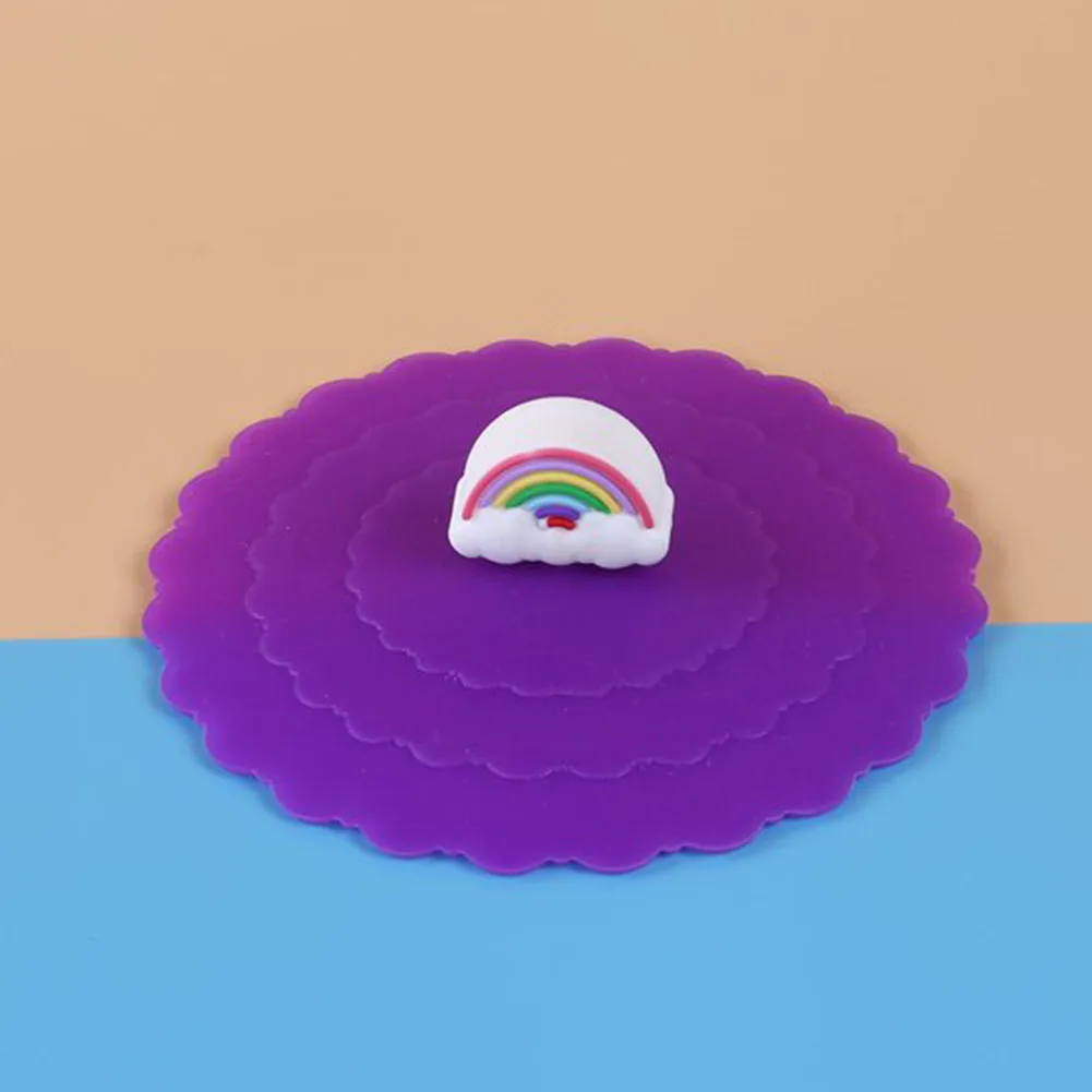 Silicone Sealed Lids Heat-resistant Sealed Coffee Cover Cartoon Food-grade Cute Funny Peculiar for Outdoor Camping Travelling