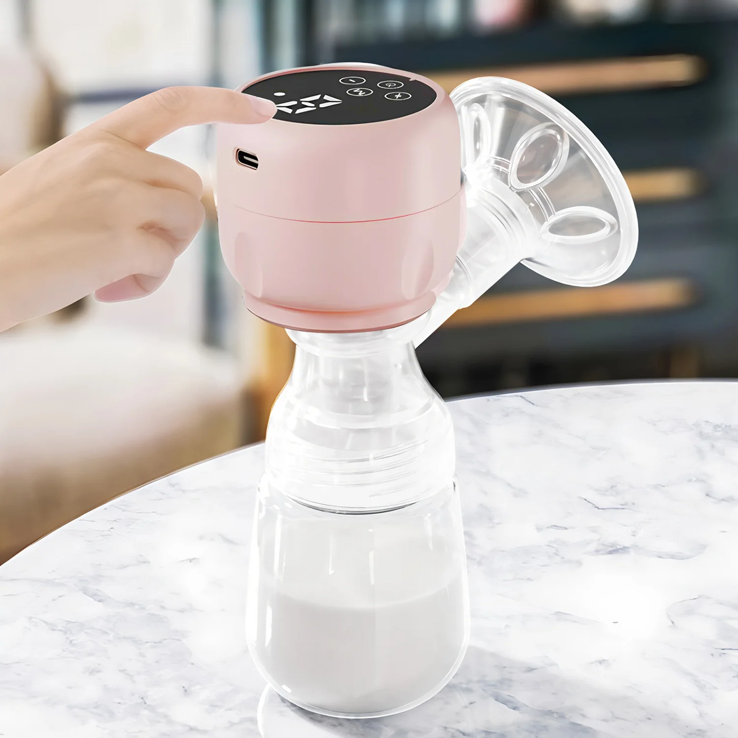 Electric Breast Pump Portable Painless Silent Integrated Suction_voghion.com