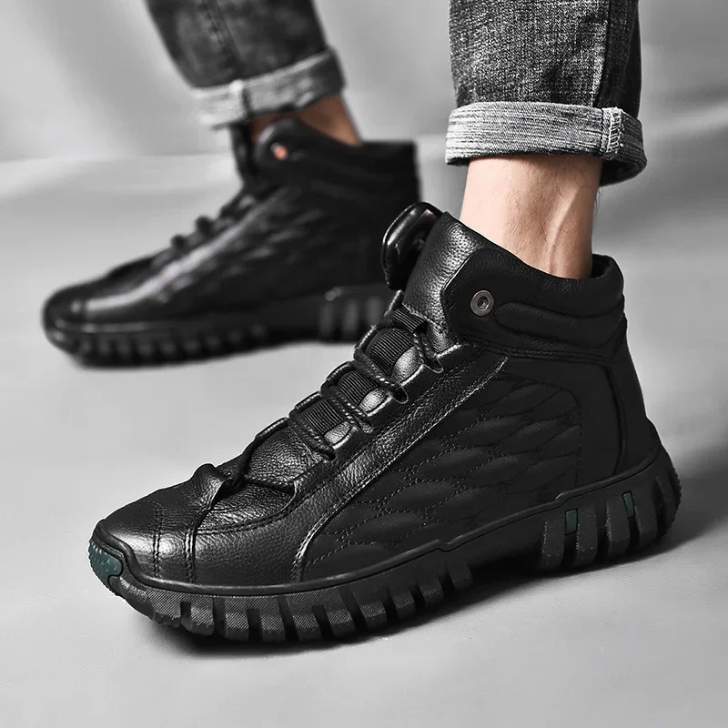 

Fashion Versatile Comfortable Dad Shoes Winter High Top Warm Men Snow Boots Soft Bottom Casual Cotton Shoes