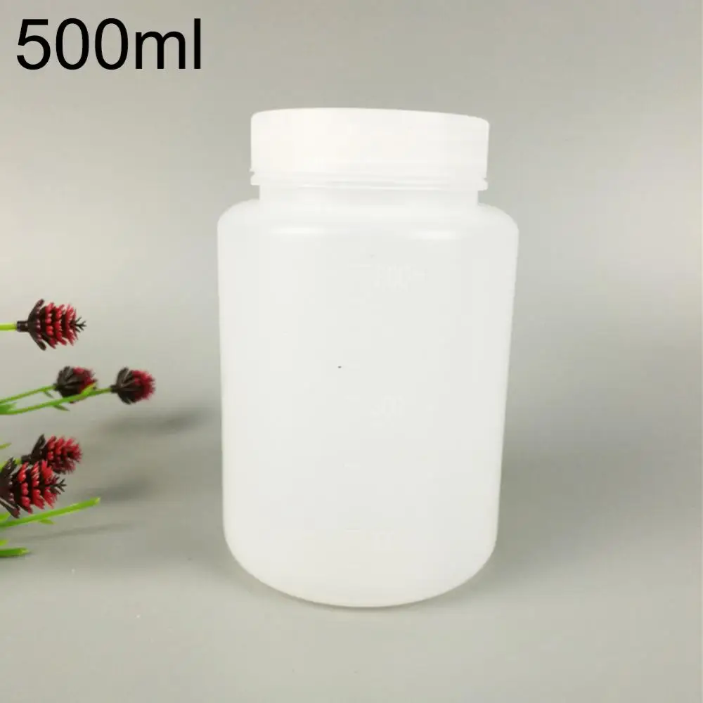 Plastic Storage Bottle 500ml Plastic Laboratory Bottle Chemical Lid Transparent Empty Storage Container