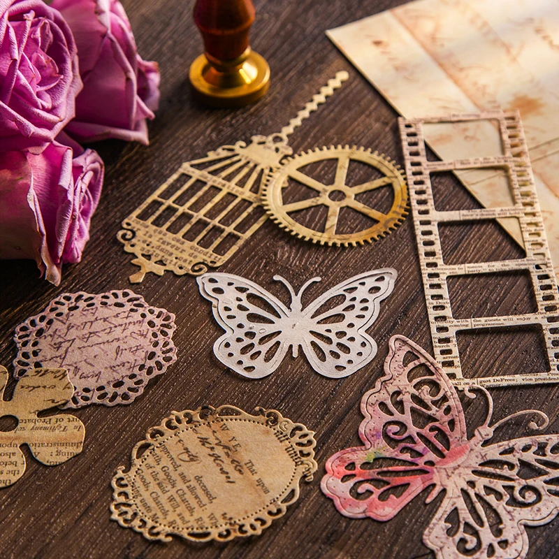 30 pcs Vintage old book pages Hand Account material paper Diy Junk Journal Decorative Scrapbooking Background paper 3